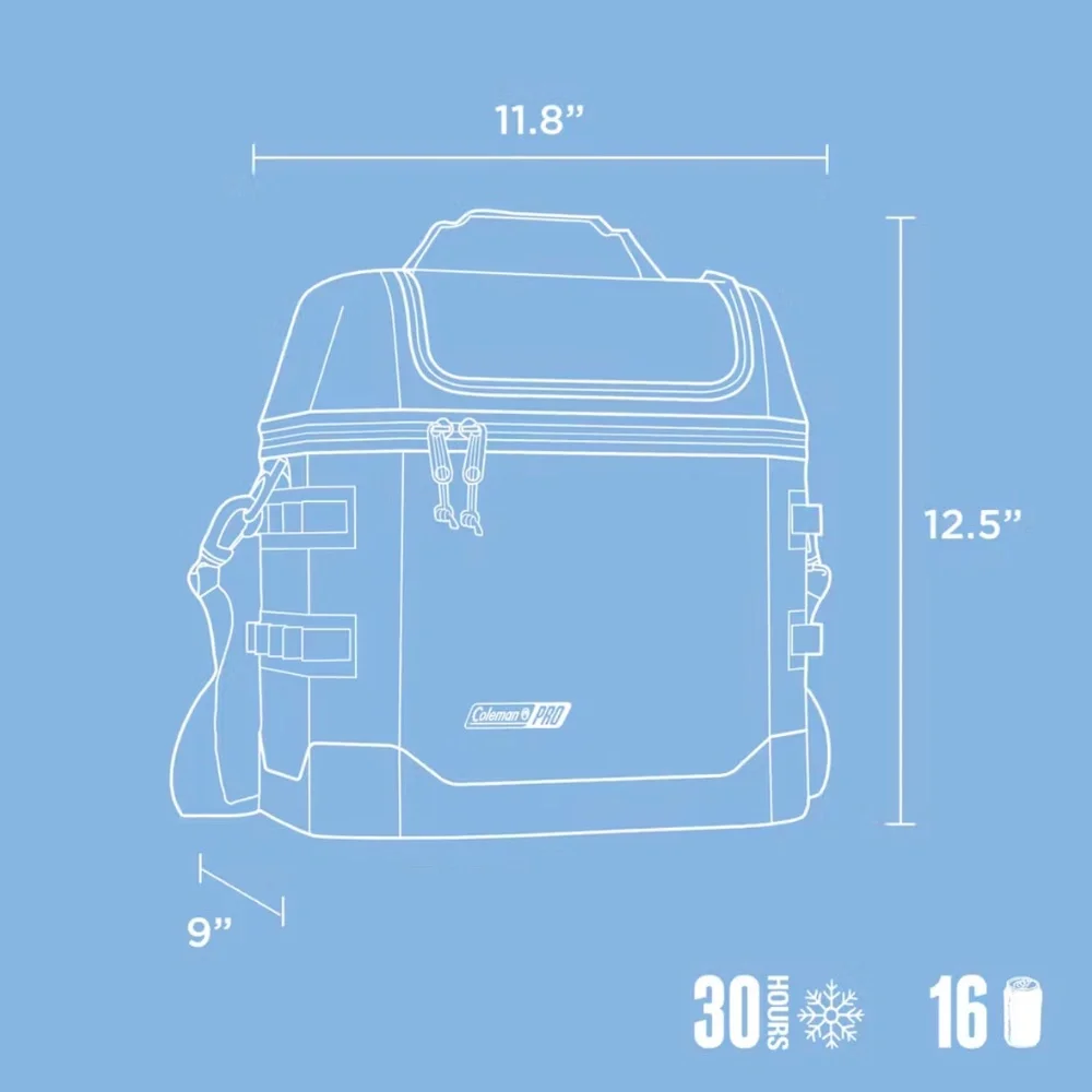 NWT- COLEMAN Cooler: Duffle Bag Bag, Blue, 10.6 qt Capacity, 16 Cans